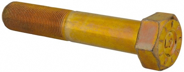 Hex Head Cap Screw: 1-1/4 - 12 x 7", Grade L9 Steel, Zinc Yellow Dichromate Finish