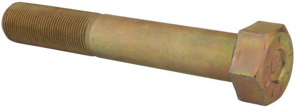 Hex Head Cap Screw: 1-1/4 - 12 x 8", Grade L9 Steel, Zinc Yellow Dichromate Finish