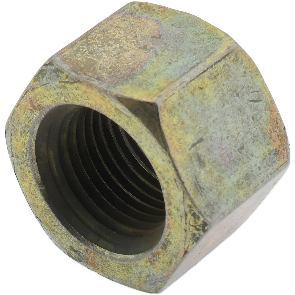 Hex Nut: 5/8-18, Grade L9 Steel, Zinc Yellow Dichromate Cad & Waxed Finish