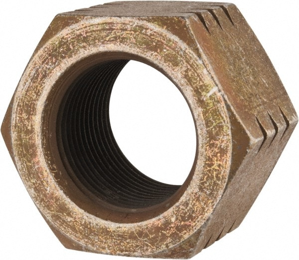 Hex Nut: 1-1/4 - 12, Grade L9 Steel, Zinc Yellow Dichromate Cad & Waxed Finish