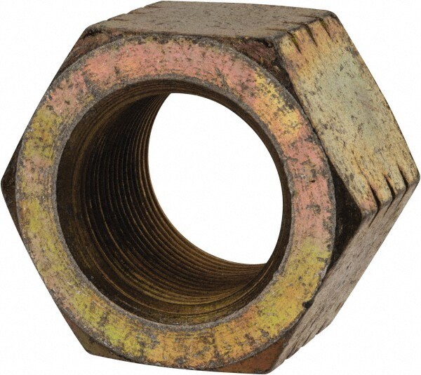 Hex Nut: 1-1/2 - 12, Grade L9 Steel, Zinc Yellow Dichromate Cad & Waxed Finish