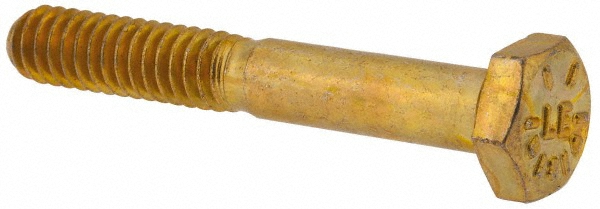 Value Collection DACS0250175CY Hex Head Cap Screw: 1/4-20 x 1-3/4", Grade 8 Steel, Zinc-Plated Image