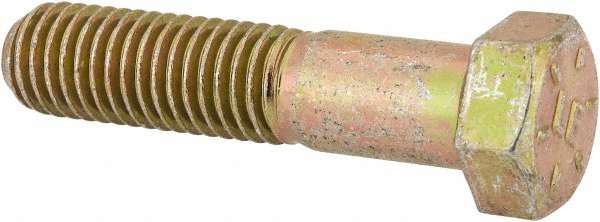 Value Collection DACS0560250CY Hex Head Cap Screw: 9/16-12 x 2-1/2", Grade 8 Steel, Zinc-Plated Image