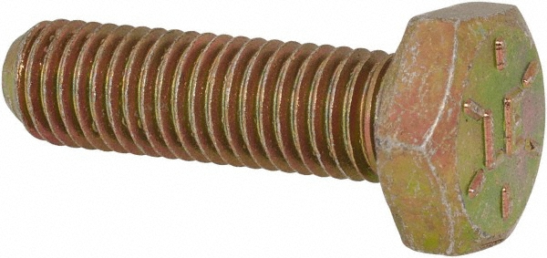 Value Collection DACS0250088FY Hex Head Cap Screw: 1/4-28 x 7/8", Grade 8 Steel, Zinc-Plated Image