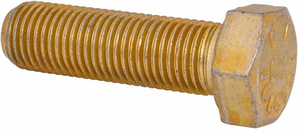 Value Collection DACS0380125FY Hex Head Cap Screw: 3/8-24 x 1-1/4", Grade 8 Steel, Zinc-Plated Image