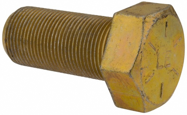 Value Collection DAMB1250275FY Hex Head Cap Screw: 1-1/4 - 12 x 2-3/4", Grade 8 Steel, Zinc-Plated Image