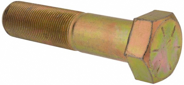Value Collection DAMB1250550FY Hex Head Cap Screw: 1-1/4 - 12 x 5-1/2", Grade 8 Steel, Zinc-Plated Image