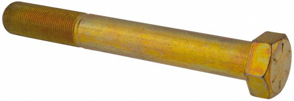 Value Collection DAMB1251000FY Hex Head Cap Screw: 1-1/4 - 12 x 10", Grade 8 Steel, Zinc-Plated Image
