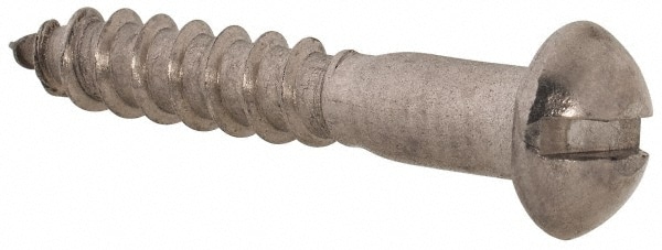 Value Collection R63040962 #8, 1" Length Under Head, Slotted Drive, Round Head Wood Screw Image