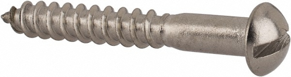 Value Collection 1-SRW-8-125 #8, 1-1/4" Length Under Head, Slotted Drive, Round Head Wood Screw Image