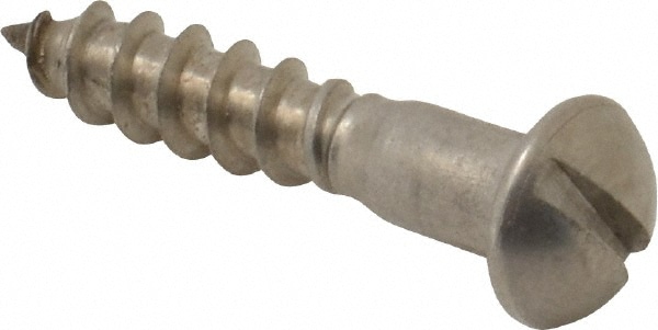 Value Collection R63046168 #10, 1" Length Under Head, Slotted Drive, Round Head Wood Screw Image