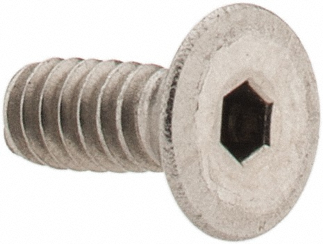 Flat Socket Cap Screw: #6-32, 3/8" OAL, 18-8 Stainless Steel - 82 degree Flat, 5/64" Drive
