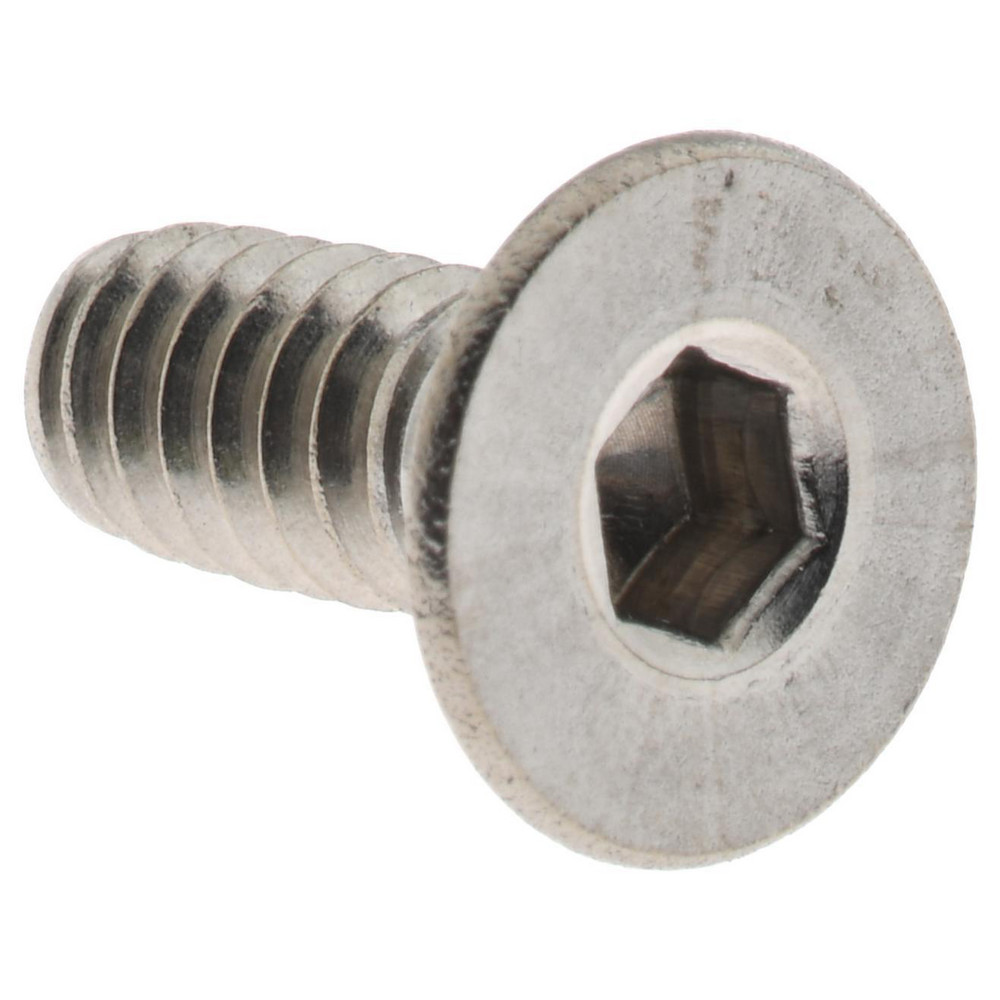 Flat Socket Cap Screw: #10-24, 1/2" OAL, 18-8 Stainless Steel - 82 degree Flat, 1/8" Drive
