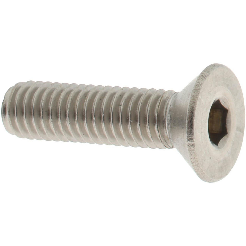 Flat Socket Cap Screw: #10-32, 3/4" OAL, 18-8 Stainless Steel - 82 degree Flat, 1/8" Drive