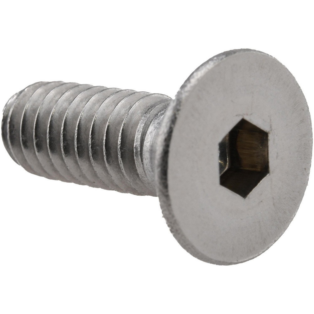 Flat Socket Cap Screw: 1/4-20, 3/4" OAL, 18-8 Stainless Steel - 82 degree Flat, 5/32" Drive