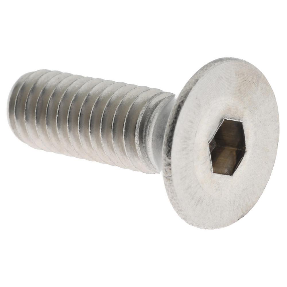 Flat Socket Cap Screw: 5/16-18, 1" OAL, 18-8 Stainless Steel - 82 degree Flat, 3/8" Drive
