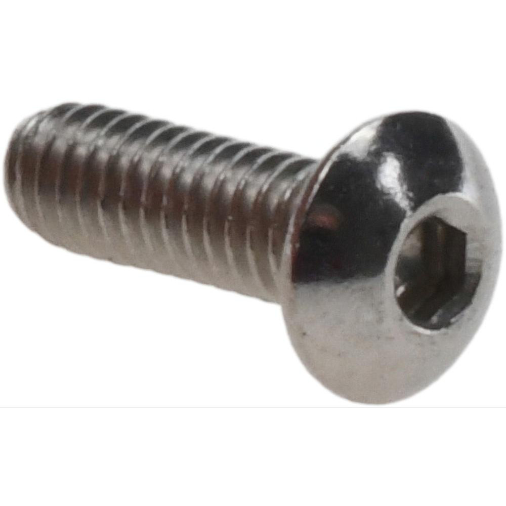 Button Socket Cap Screw: #8-32, 1/2" Length Under Head, Stainless Steel, Bright/Uncoated - 3/32" Drive, Hex Socket Drive, ANSI/ASME B18.3 & ASTM F837