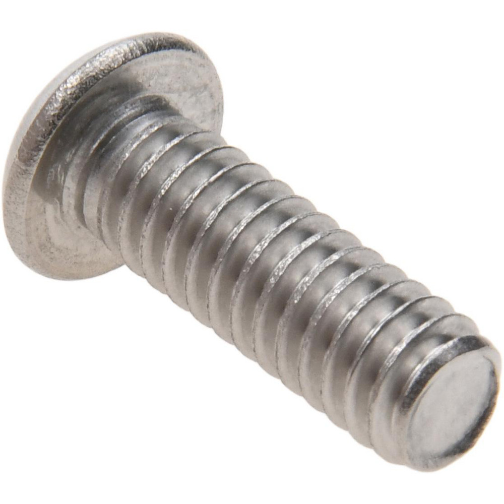 Button Socket Cap Screw: 1/4-20, 3/4" Length Under Head, Stainless Steel, Bright/Uncoated - 5/32" Drive, Hex Socket Drive, ANSI/ASME B18.3