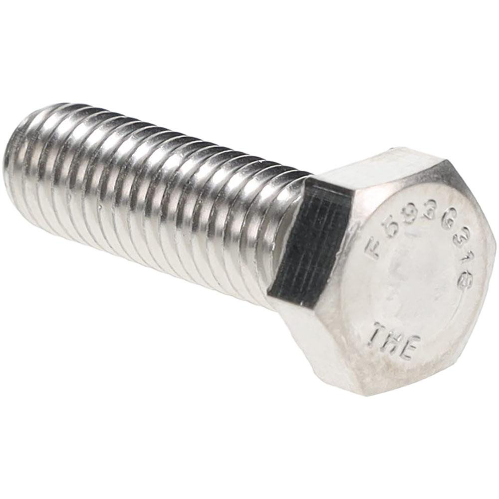 Hex Head Cap Screw: 3/8-16, 1-1/4" Length Under Head, Grade 316 Stainless Steel - 9/16" Hex