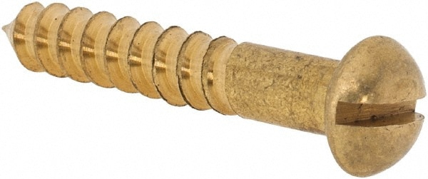 Value Collection 3RSWSR08100 #8, 1" Length Under Head, Slotted Drive, Round Head Wood Screw Image