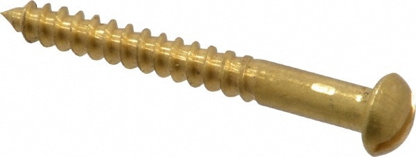 Value Collection 3RSWSR08108 #8, 1-1/2" Length Under Head, Slotted Drive, Round Head Wood Screw Image