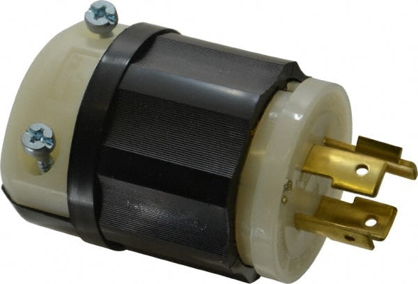 Leviton 2411 Locking Inlet: Plug, Industrial, L14-20P, 125 & 250V, Black & White 