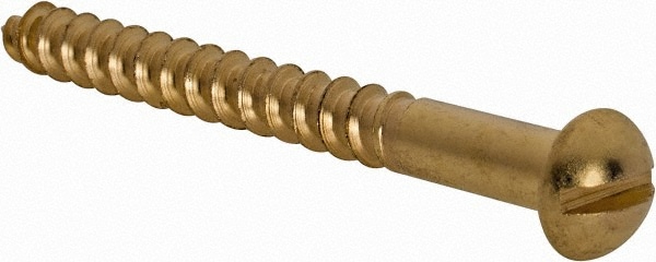 Value Collection 3RSWSR10200 #10, 2" Length Under Head, Slotted Drive, Round Head Wood Screw Image