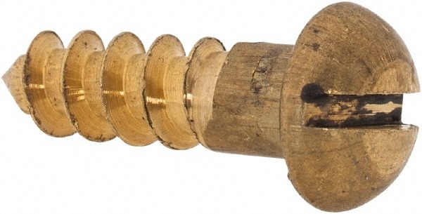 Value Collection 3RSWSR12012 #12, 3/4" Length Under Head, Slotted Drive, Round Head Wood Screw Image