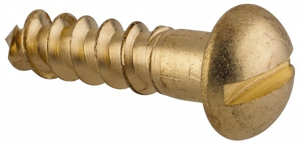 Value Collection 3RSWSR14100 #14, 1" Length Under Head, Slotted Drive, Round Head Wood Screw Image