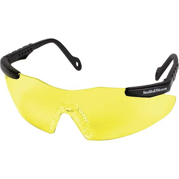 Safety Glass: Scratch-Resistant, Polycarbonate, Yellow Lenses, Full-Framed, UV Protection