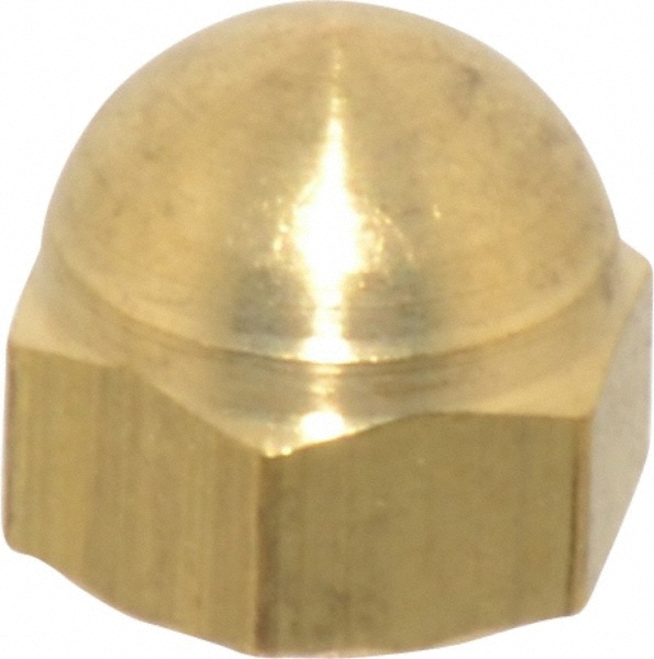 Value Collection R63092483 #10-32 UNF, 3/8" Width Across Flats, Uncoated, Brass Acorn Nut Image