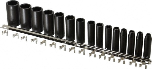 PROTO J72116 Deep Impact Socket Set: 15 Pc Image