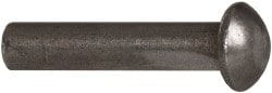 3/16" Body Diam, Countersunk Uncoated Steel Solid Rivet