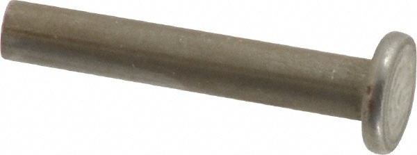 1/8" Body Diam, Flat Uncoated Steel Solid Rivet