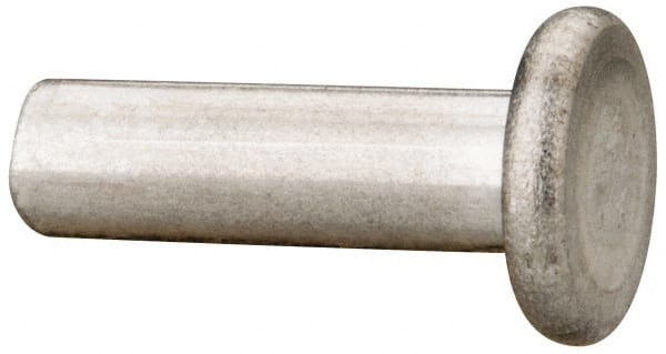 RivetKing. 18N62RFLAP/1100 3/16" Body Diam, Flat Uncoated Aluminum Solid Rivet 