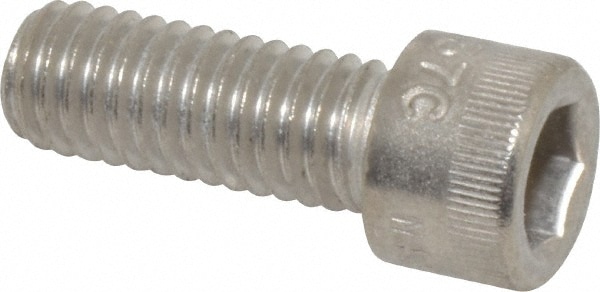 Holo-Krome PKG78098N010 Hex Head Cap Screw: 3/8-16 x 1", Grade 18-8 Stainless Steel, Passivated Finish Image