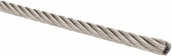 Lift-All - 5/32″ Diam, Stainless Steel Wire Rope, Priced as 1