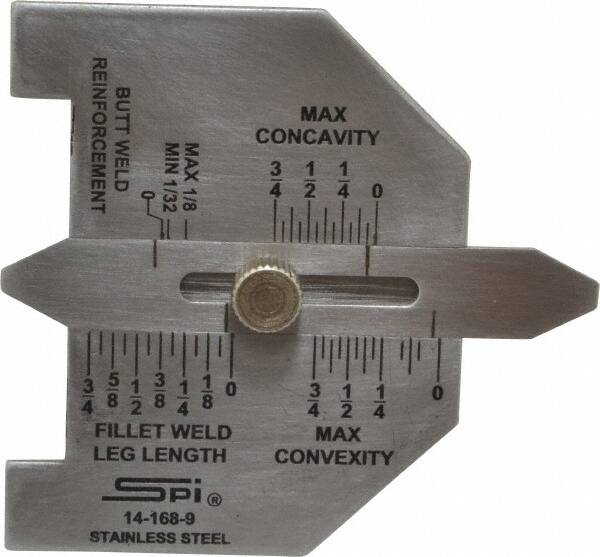 Butt reinforcement fillet weld leg length Automatic welding gauge Standard Inch 