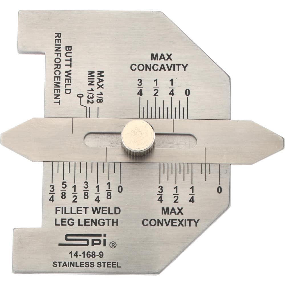 SPI 14-168-9 1/16 to 3/4 Inch Stainless Steel Weld Gage 