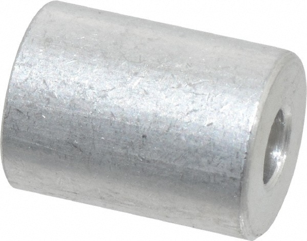 Round Circuit Board Spacer: #6 Screw, 1/2" OAL, 0.141" ID, 3/8" OD, Aluminum