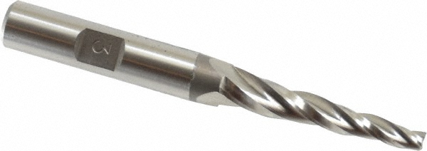 Made in USA M-256 Tapered End Mill: 3 &deg; per Side, 5/32" Small Dia, 1-1/2" LOC, 3 Flutes, High Speed Steel, Square End Image