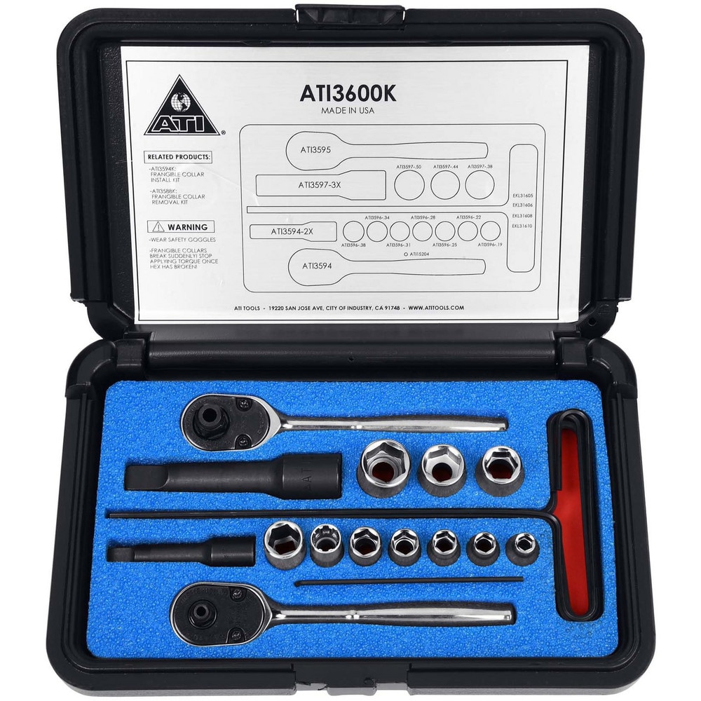 Ati tools socket set socket set 19 pc 1 4 to 3 8 socket msc direct