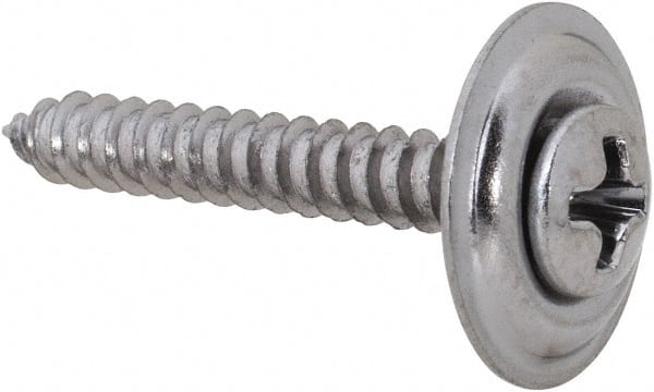 Au-Ve-Co Products 3539 Sheet Metal Screw: #6, Sems Oval Head, Phillips 