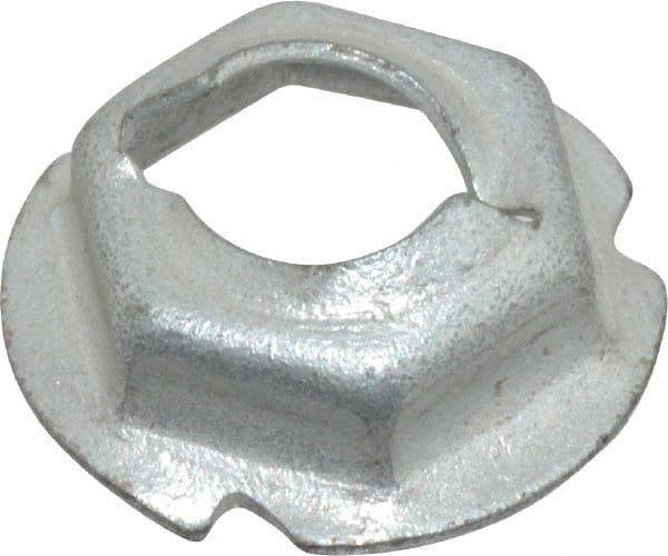 Au-Ve-Co Products 2897 1/4" Hole Diam, 19/32" OD, 7/16" Width Across Flats Washer Lock Nut 