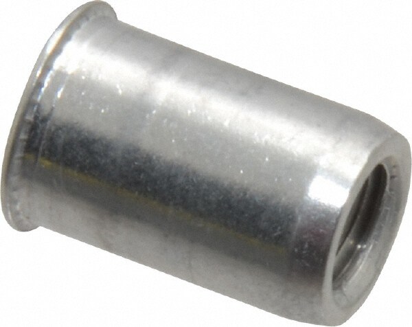 1/4-20, 0.02 to 0.08" Grip, Aluminum Standard Rivet Nut