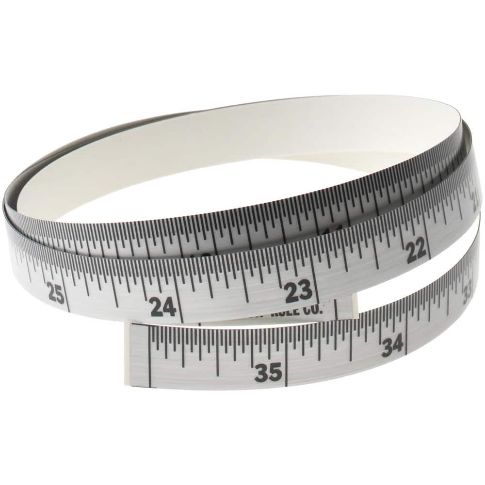 3 Ft. Long x 1/2 Inch Wide, 1/32 Inch Graduation, Silver, Mylar Adhesive Tape Measure