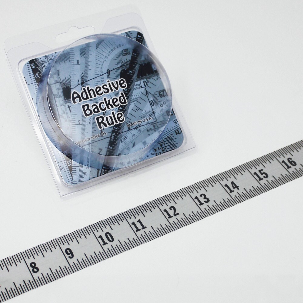 9 Ft. Long x 1-1/4 Inch Wide, 1/16 Inch Graduation, Silver, Mylar Adhesive Tape Measure