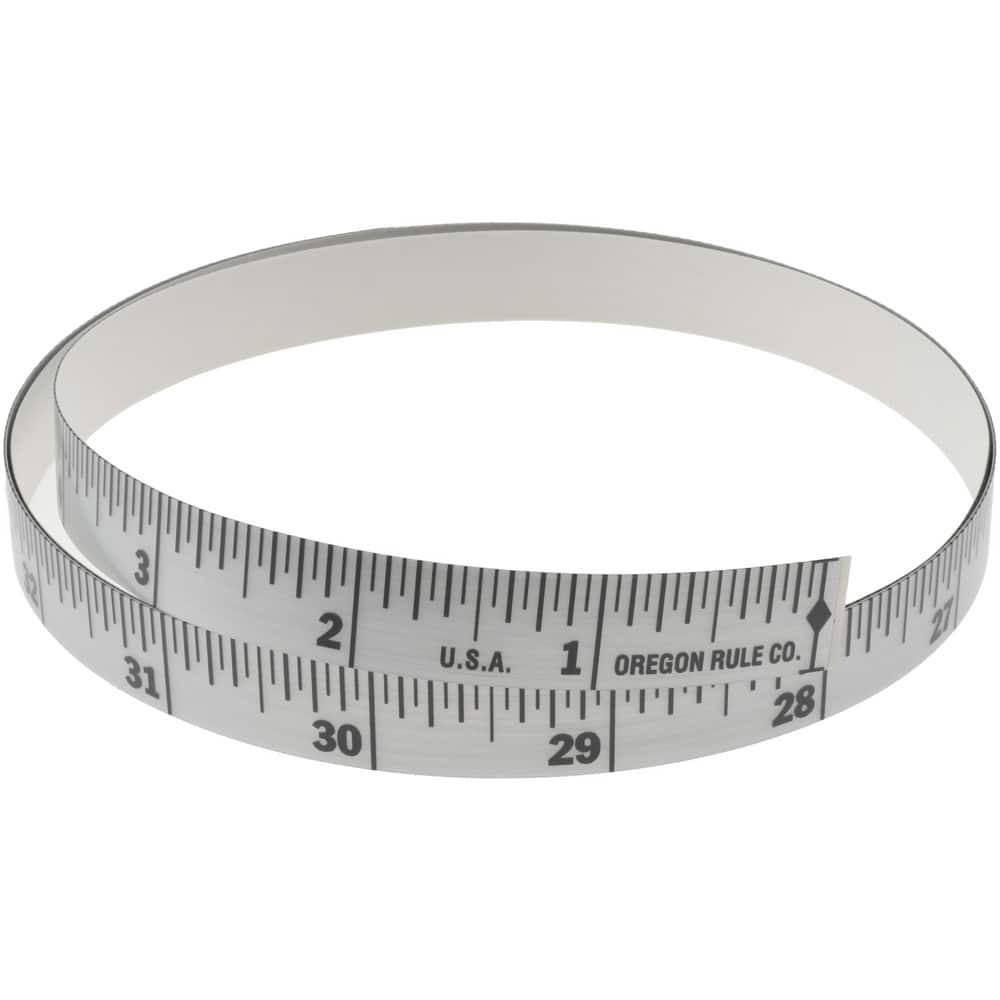3 Ft. Long x 1/2 Inch Wide, 1/16 Inch Graduation, Silver, Mylar Adhesive Tape Measure