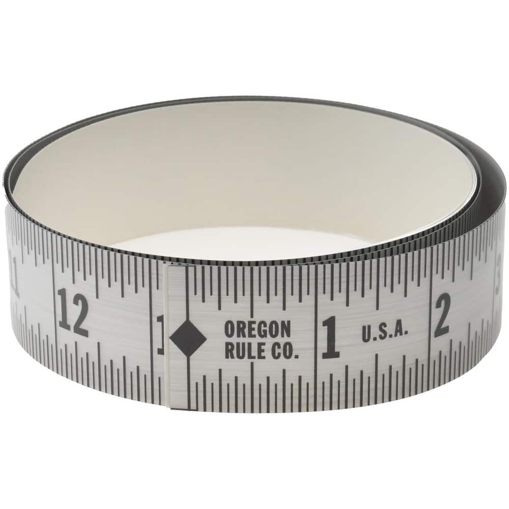 3 Ft. Long x 1-1/4 Inch Wide, 1/16 Inch Graduation, Silver, Mylar Adhesive Tape Measure