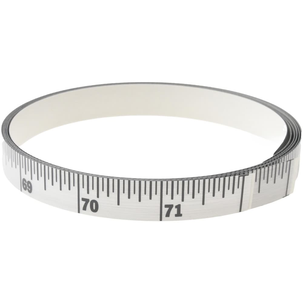 6 Ft. Long x 1/2 Inch Wide, 1/16 Inch Graduation, Silver, Mylar Adhesive Tape Measure